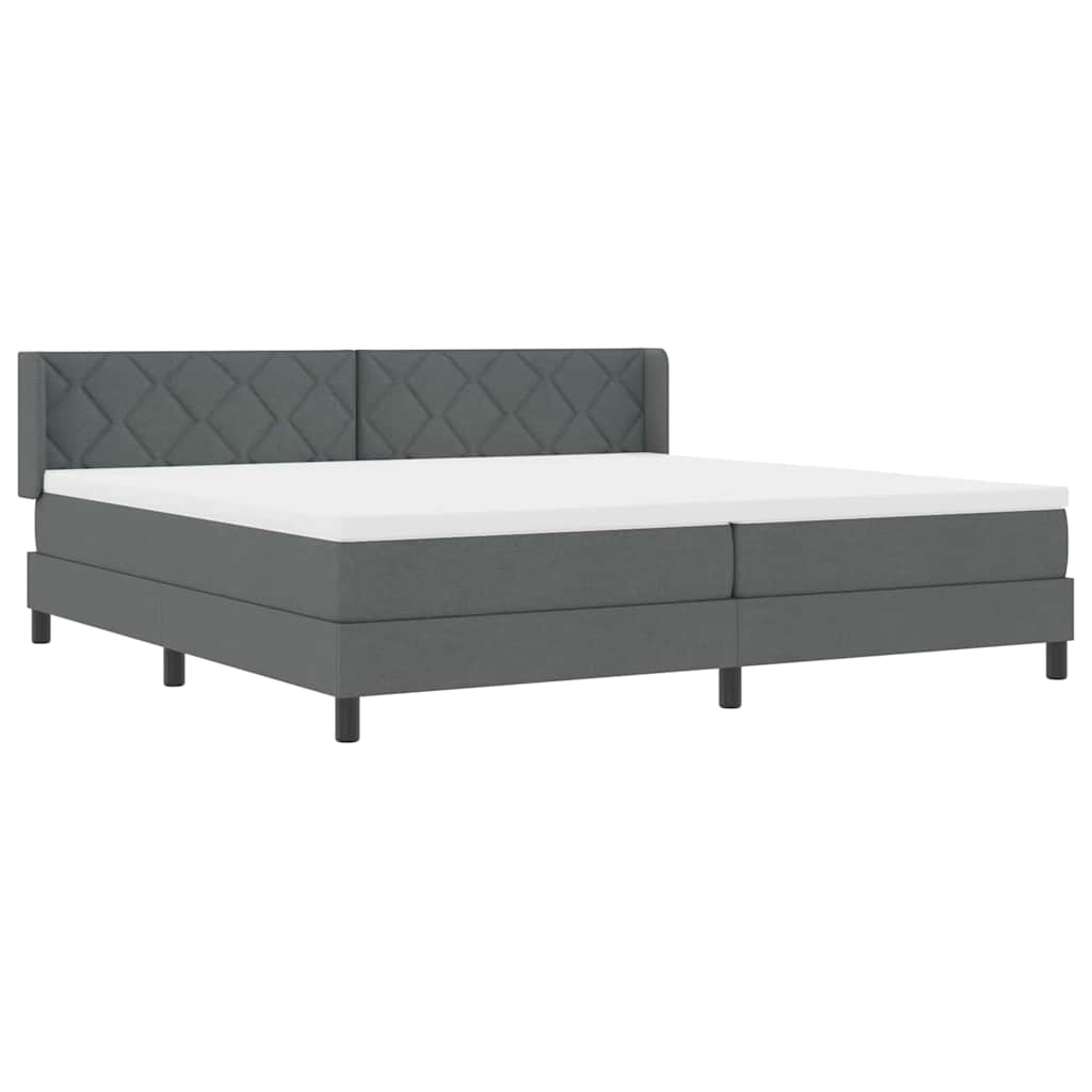 Lit boxspring avec matelas avec matelas Gris foncé 200 x 200 cm