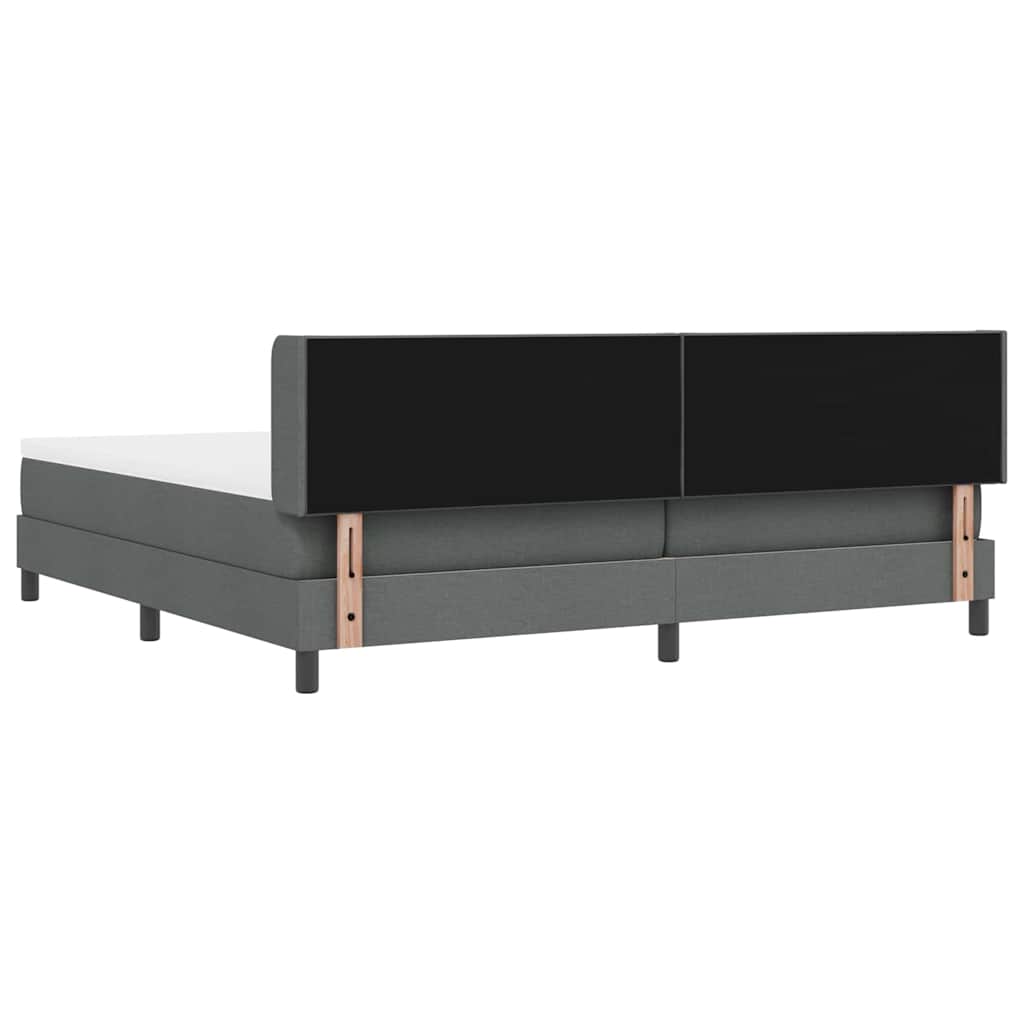 Lit boxspring avec matelas avec matelas Gris foncé 200 x 200 cm