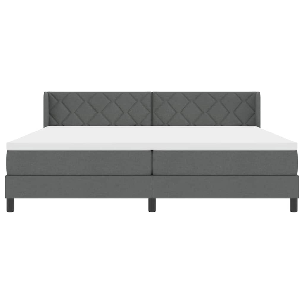 Lit boxspring avec matelas avec matelas Gris foncé 200 x 200 cm