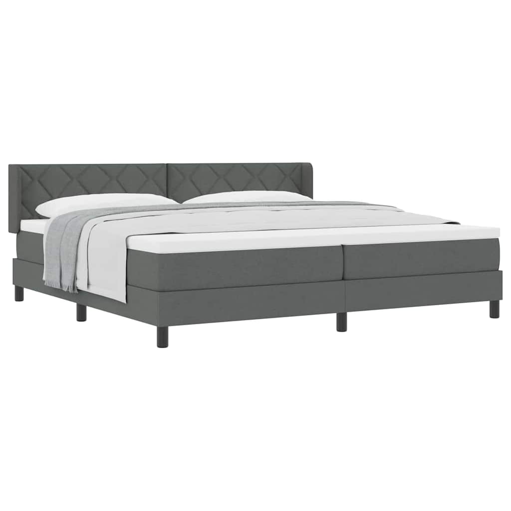 Lit boxspring avec matelas avec matelas Gris foncé 200 x 200 cm