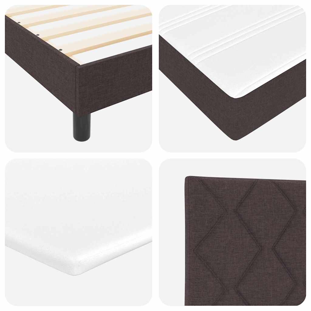 Lit boxspring avec matelas Marron foncé 200 x 200 cm