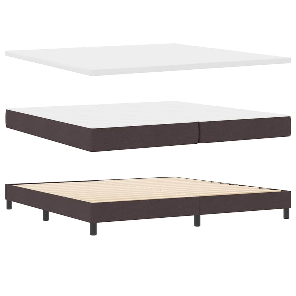 Lit boxspring avec matelas Marron foncé 200 x 200 cm