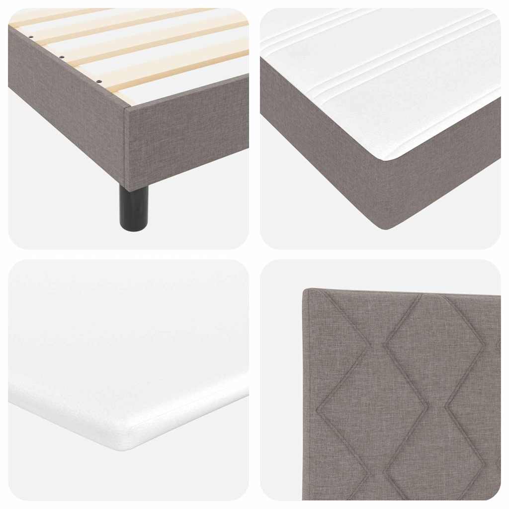 Lit boxspring avec matelas avec matelas Taupe 200 x 200 cm