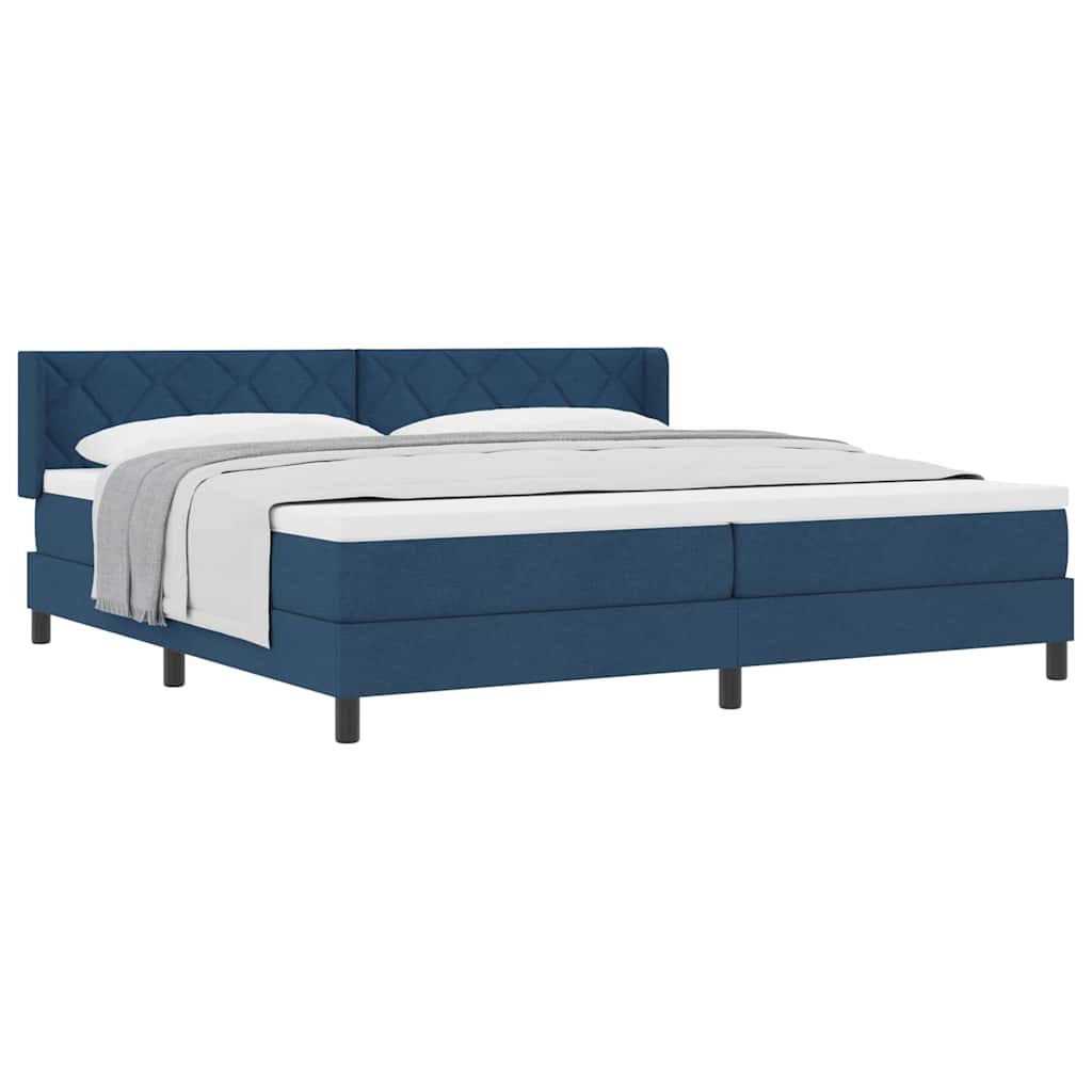 Lit boxspring avec matelas avec matelas Bleu 200 x 200 cm
