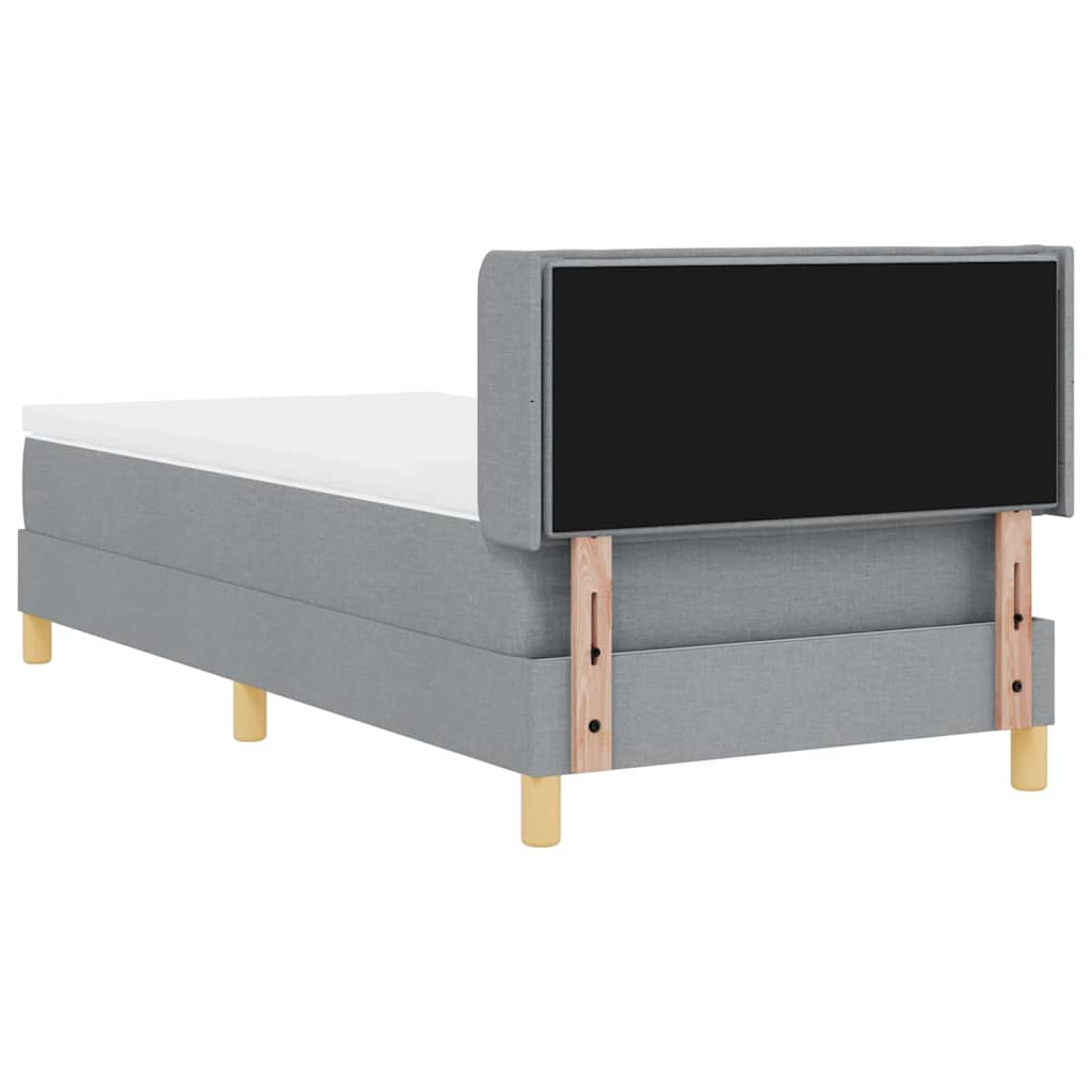Lit à ressorts avec matelas Gris clair 200 x 80 cm tissu - XIOS