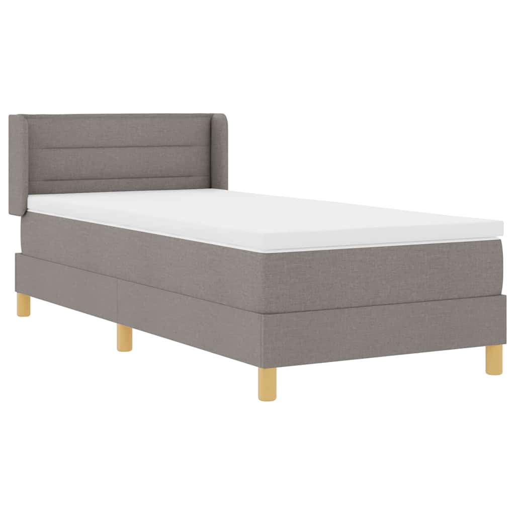Lit à Ressorts avec matelas Taupe 80 x 200 cm tissu - XIOS