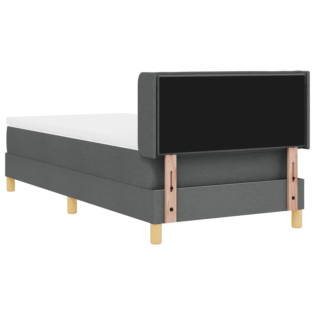 Lit à ressorts avec matelas Gris foncé 190 x 90 cm Polyester - XIOS