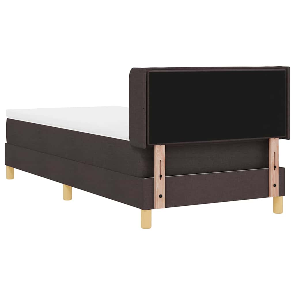 Lit à ressorts avec matelas Marron foncé 190 x 90 cm Polyester - XIOS