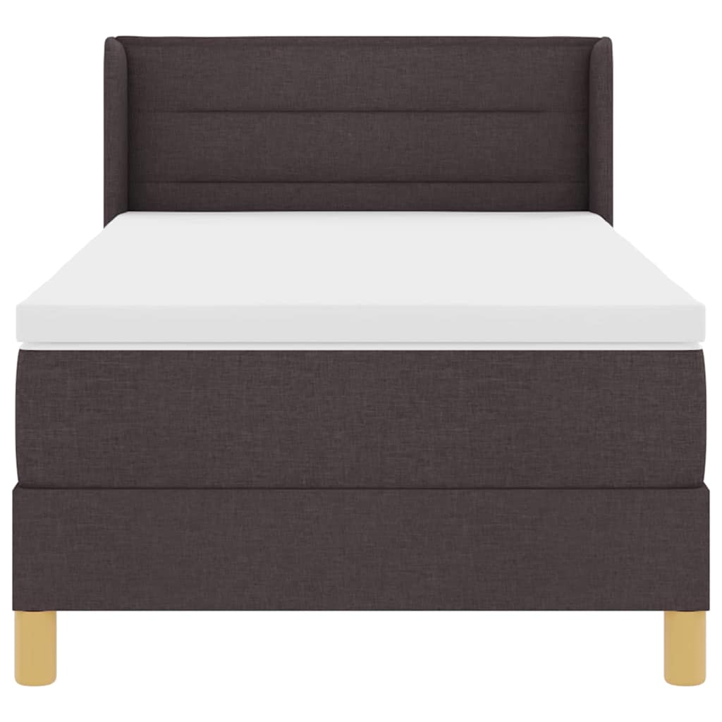 Lit à ressorts avec matelas Marron foncé 190 x 90 cm Polyester - XIOS