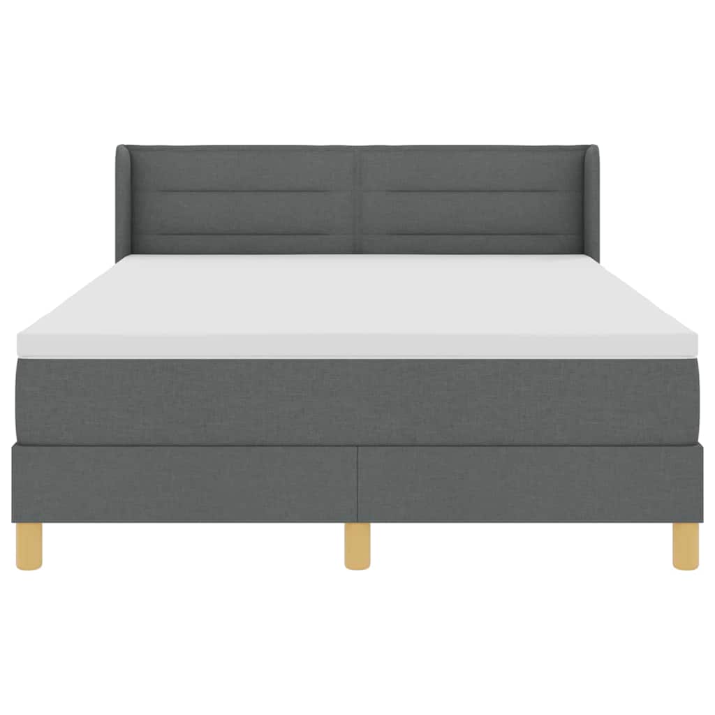 Lit à Ressorts avec matelas Gris foncé 140 x 190 cm tissu - XIOS