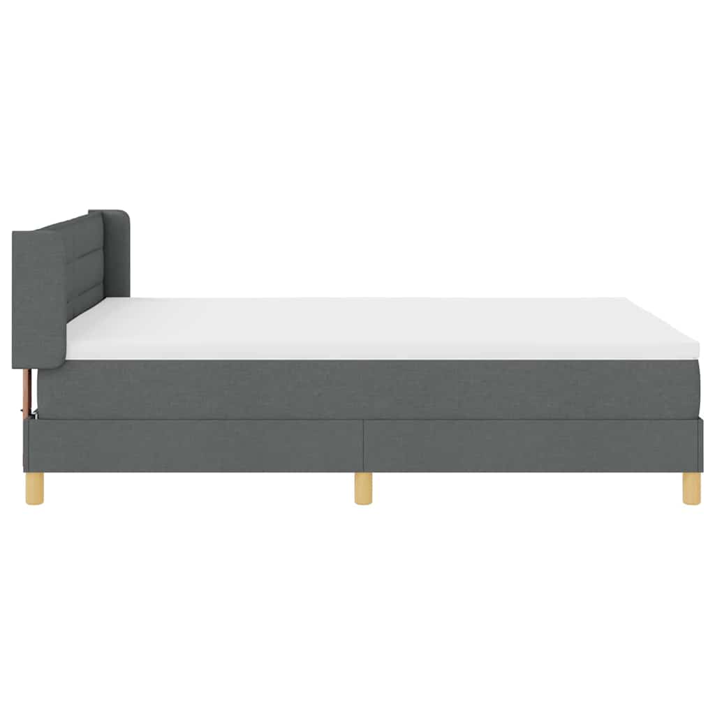 Lit à ressorts avec matelas Gris foncé 200 x 140 cm Polyester - XIOS