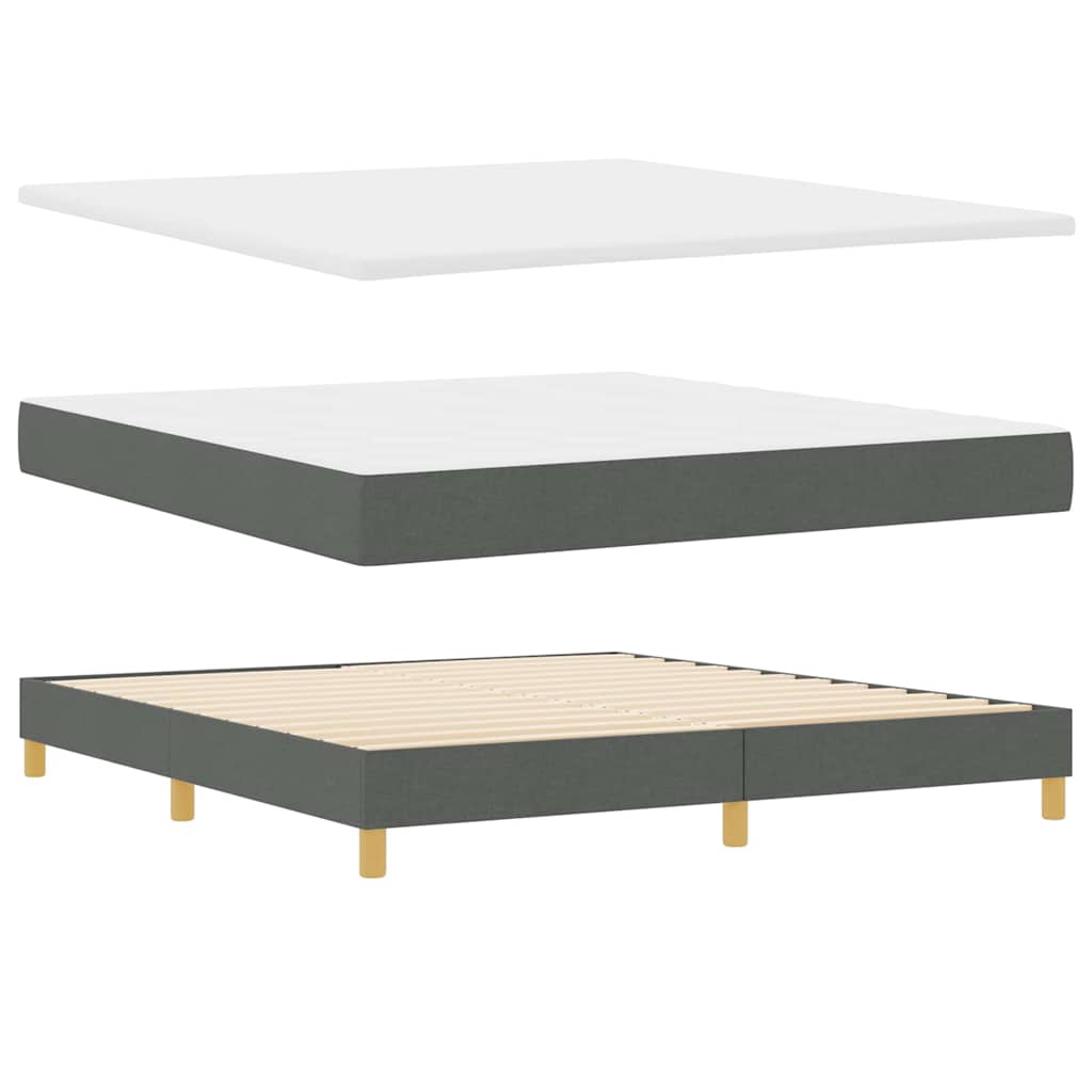 Lit à ressorts avec matelas Gris foncé 200 x 180 cm Polyester - XIOS