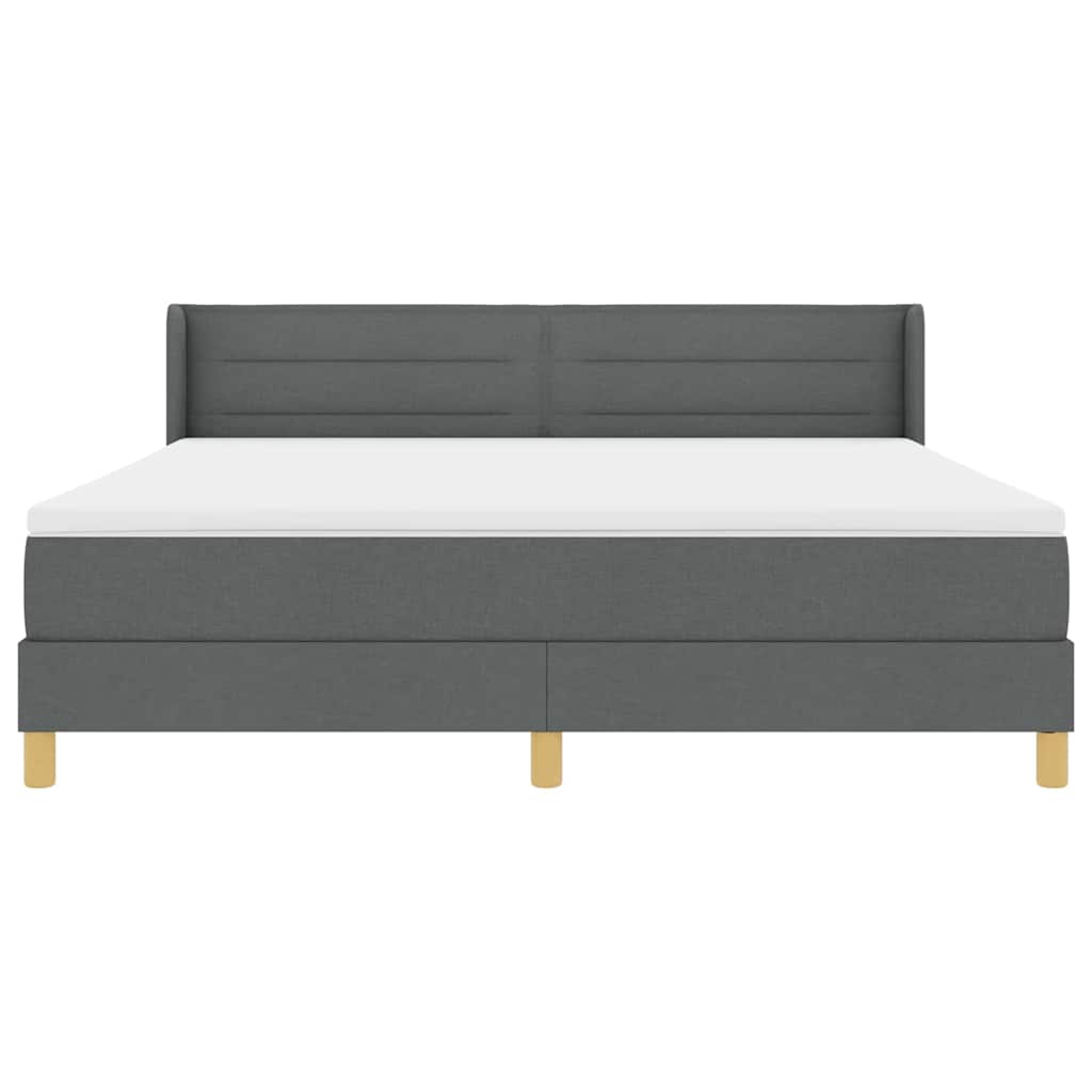 Lit à ressorts avec matelas Gris foncé 200 x 180 cm Polyester - XIOS