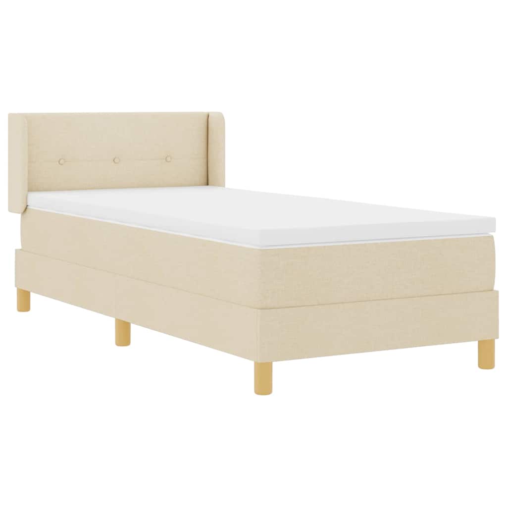 Lit à Ressorts avec matelas Crème 80 x 200 cm tissu - XIOS