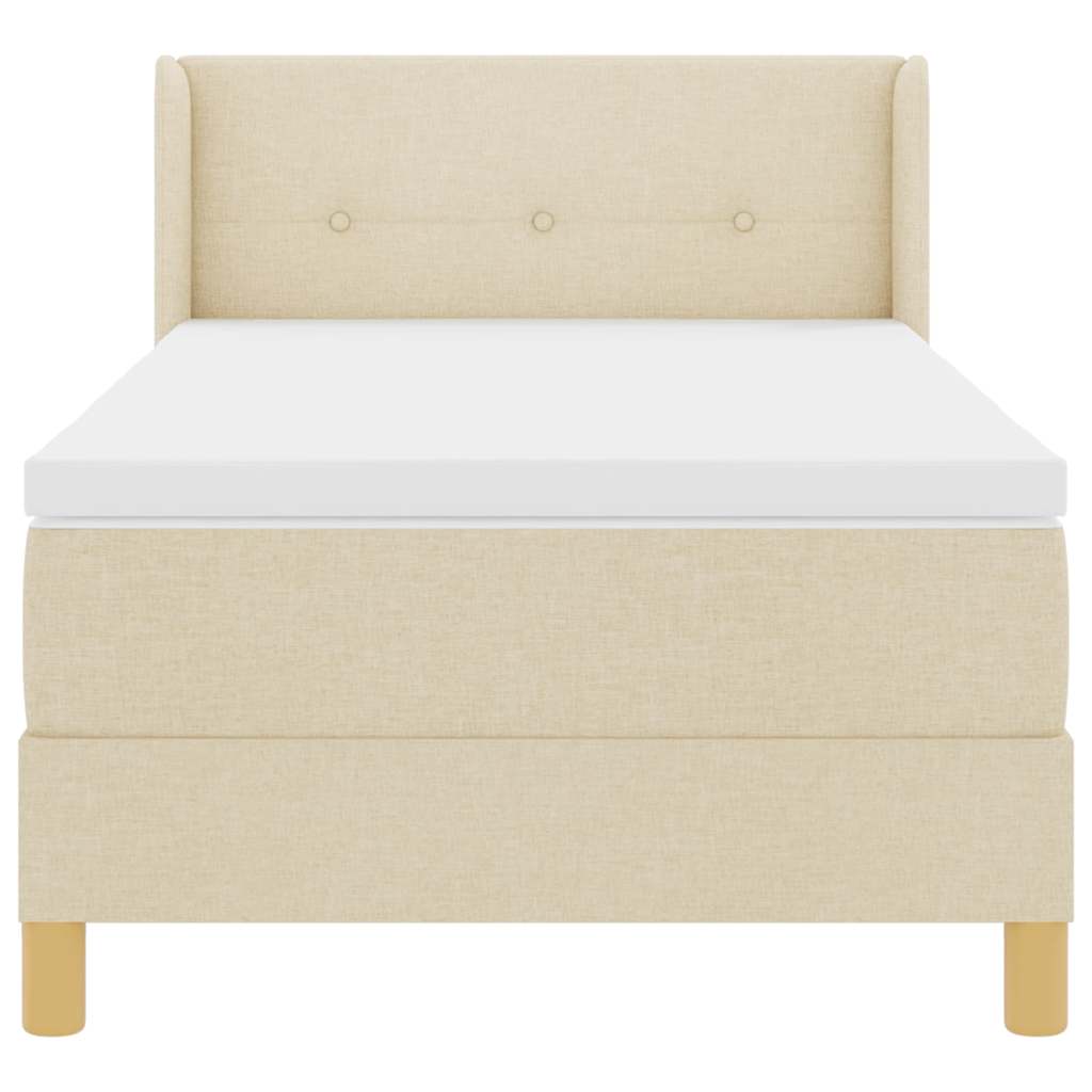 Lit à Ressorts avec matelas Crème 80 x 200 cm tissu - XIOS
