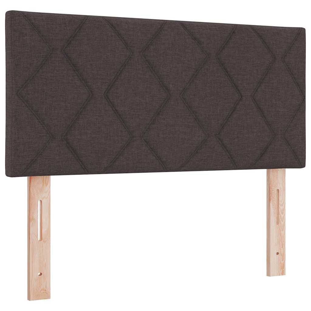 Lit à ressorts avec tête de lit Marron foncé 190 x 90 cm tissu - XIOS