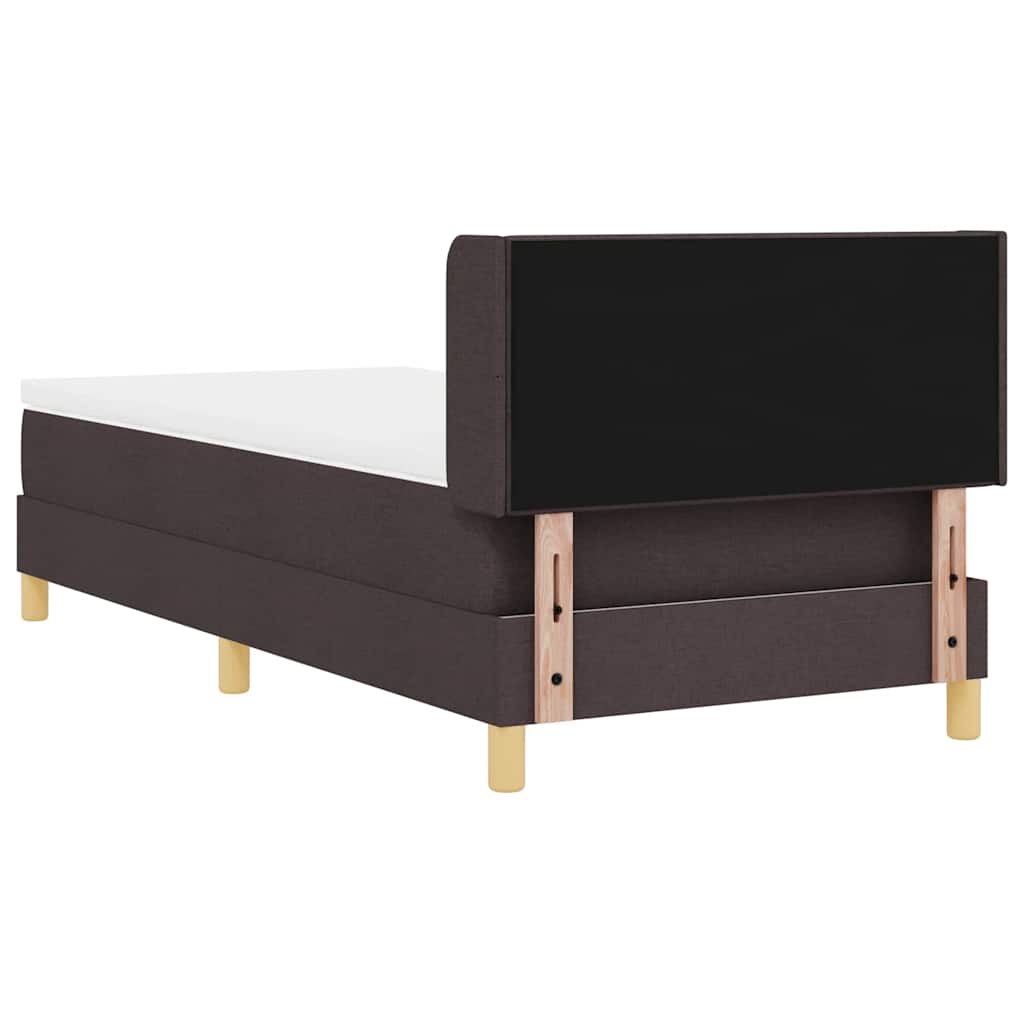 Lit à ressorts avec tête de lit Marron foncé 190 x 90 cm tissu - XIOS