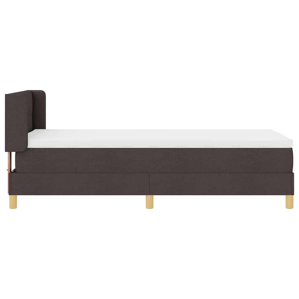 Lit à ressorts avec tête de lit Marron foncé 190 x 90 cm tissu - XIOS