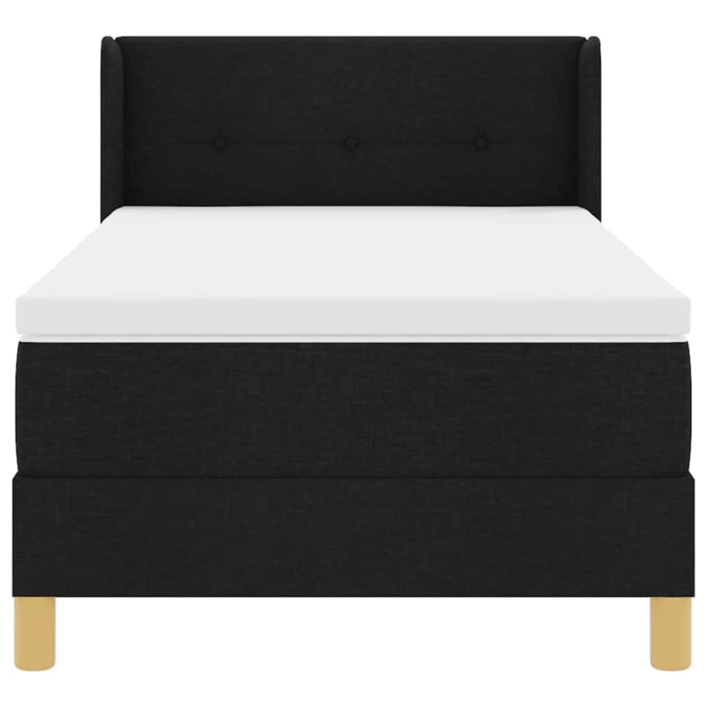 Lit à ressorts avec matelas Noir 200 x 100 cm Polyester - XIOS