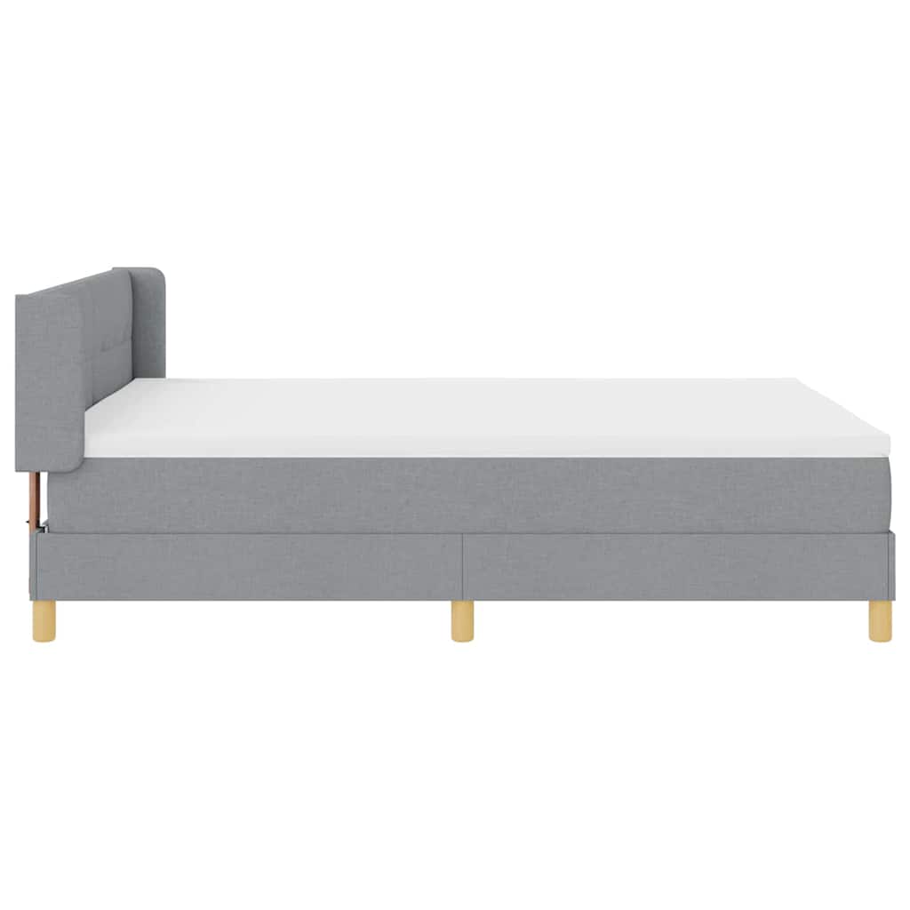 Lit à ressorts avec tête de lit Gris clair 200 x 140 cm tissu - XIOS