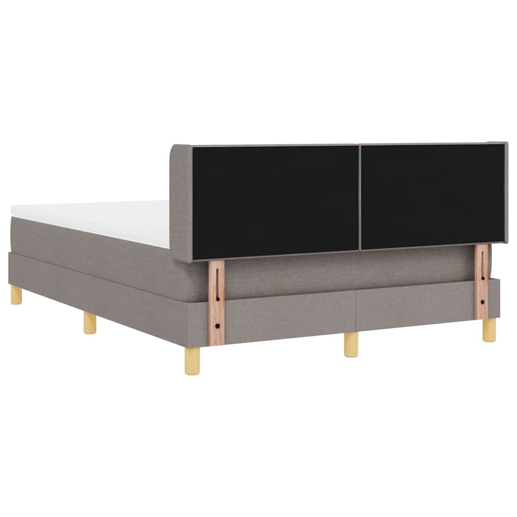 Lit à ressorts avec tête de lit Taupe 200 x 140 cm tissu - XIOS