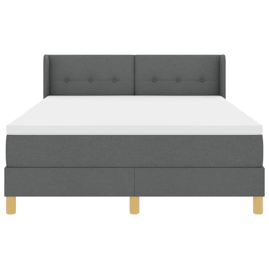 Lit à ressorts avec matelas Gris foncé 200 x 160 cm Polyester - XIOS