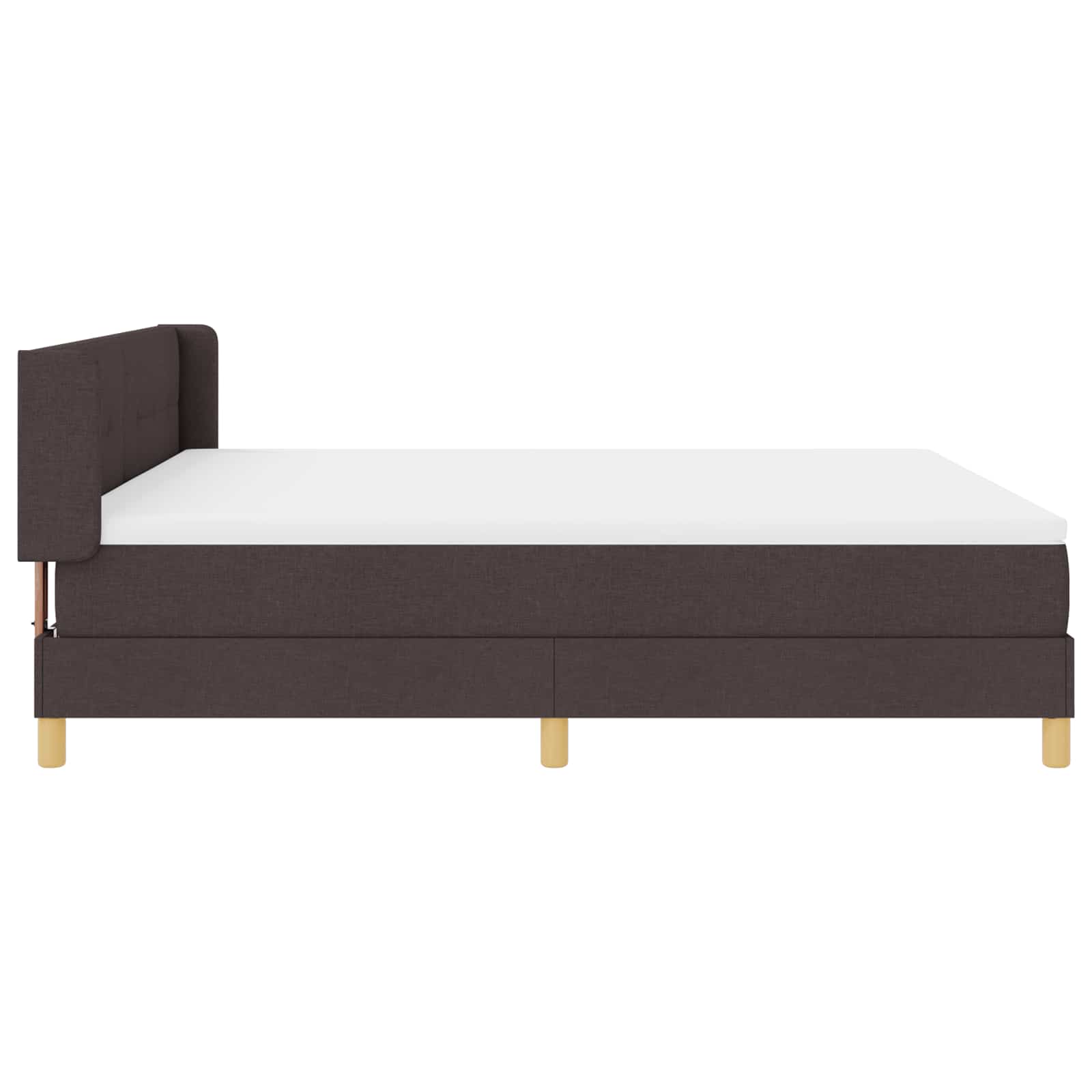 Lit à ressorts avec matelas Marron foncé 200 x 180 cm Polyester - XIOS