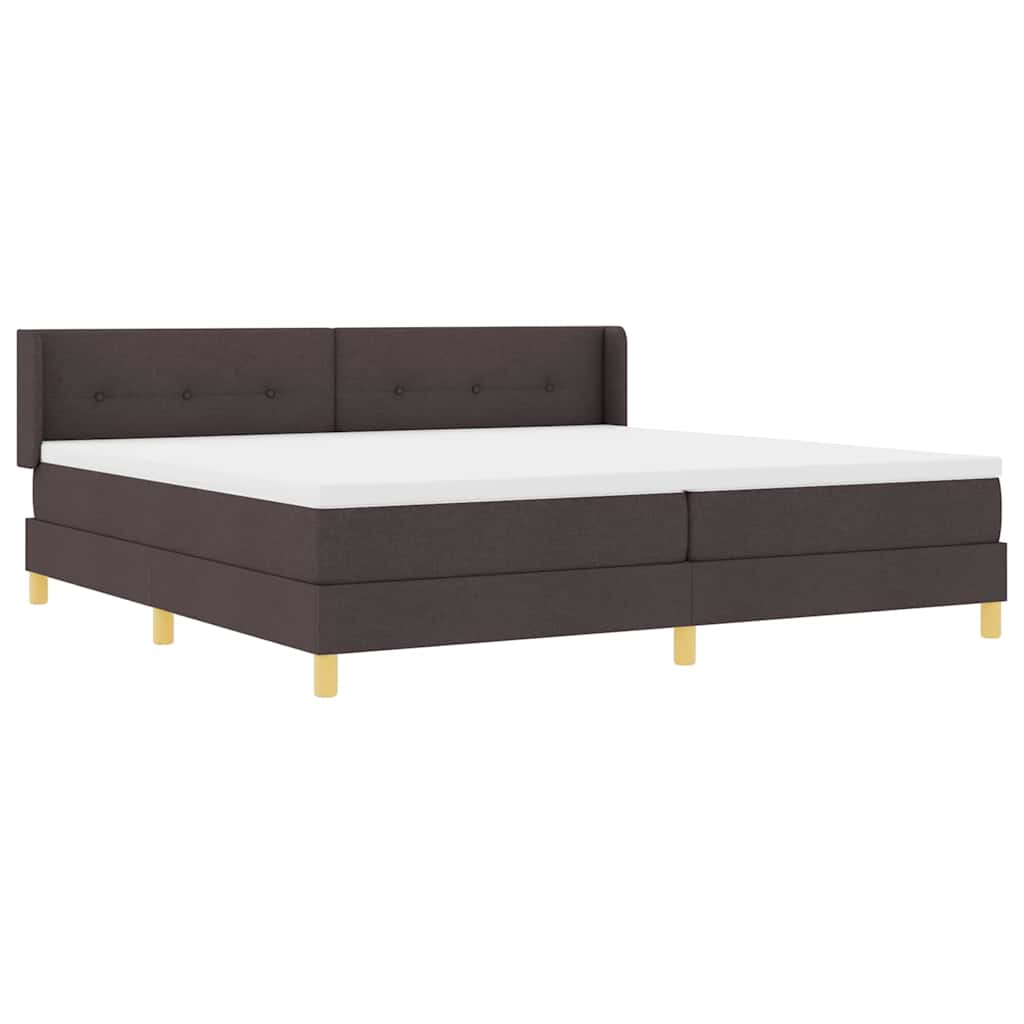 Lit à ressorts avec matelas Marron foncé 200 x 200 cm bois - XIOS