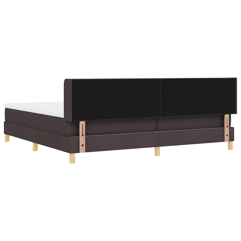 Lit à ressorts avec matelas Marron foncé 200 x 200 cm bois - XIOS