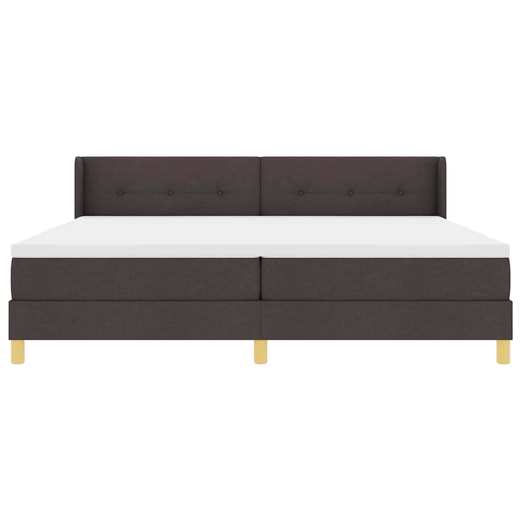 Lit à ressorts avec matelas Marron foncé 200 x 200 cm bois - XIOS