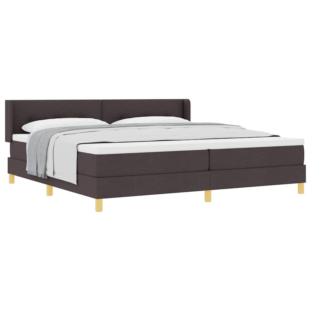Lit à ressorts avec matelas Marron foncé 200 x 200 cm bois - XIOS