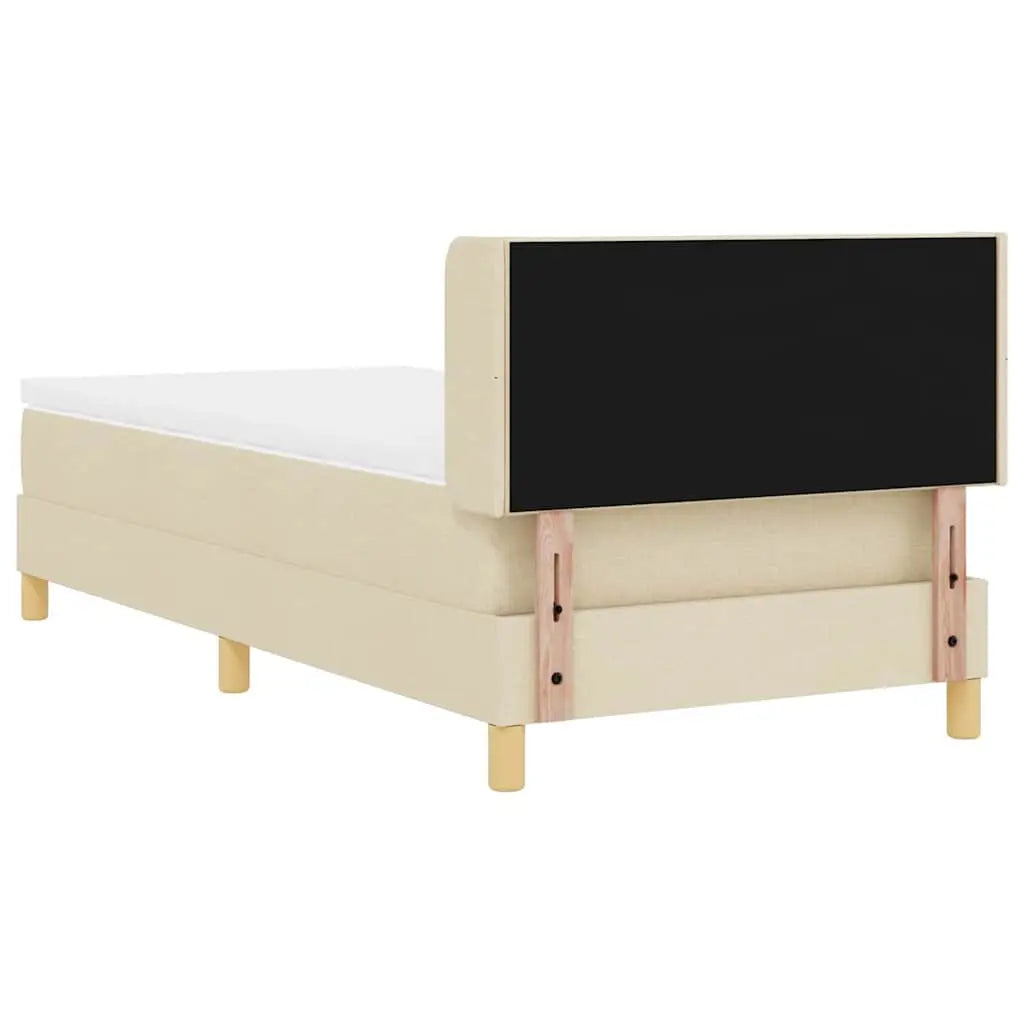 Lit à ressorts avec tête de lit Crème 190 x 90 cm tissu - XIOS