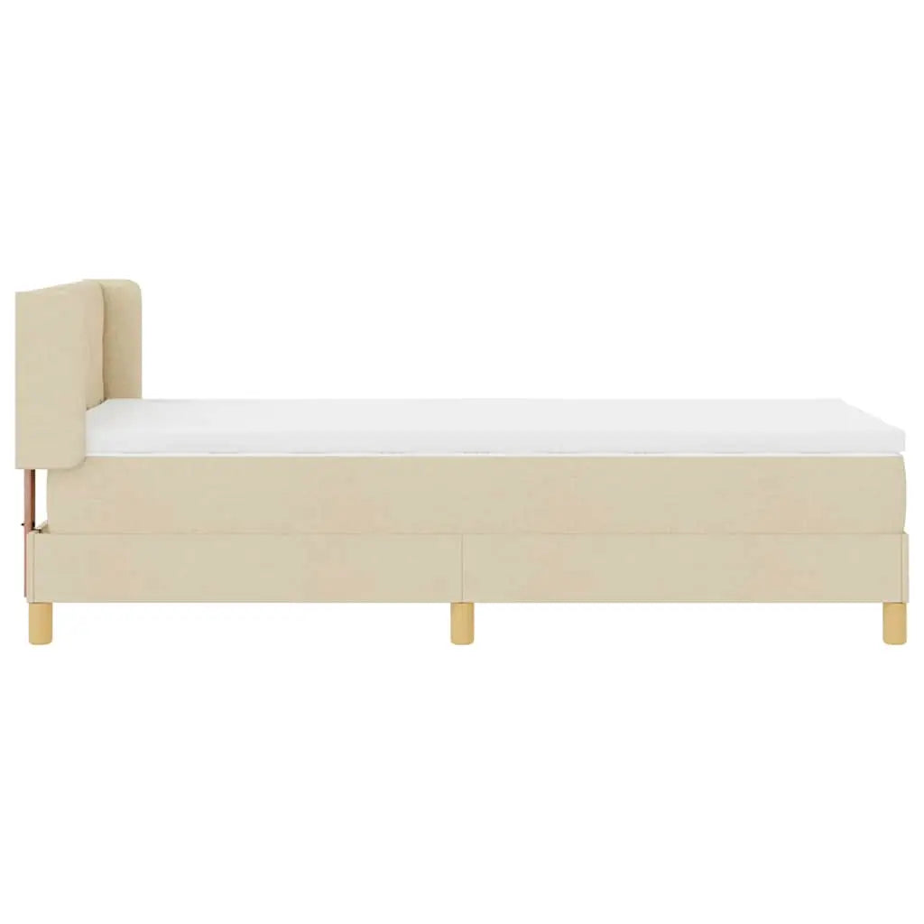 Lit à ressorts avec tête de lit Crème 190 x 90 cm tissu - XIOS