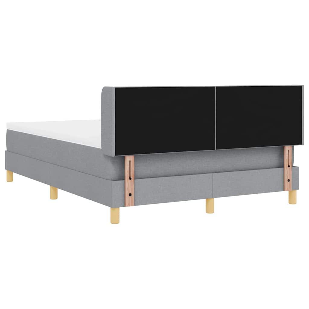 Lit à Ressorts avec matelas Gris clair 140 x 190 cm tissu - XIOS