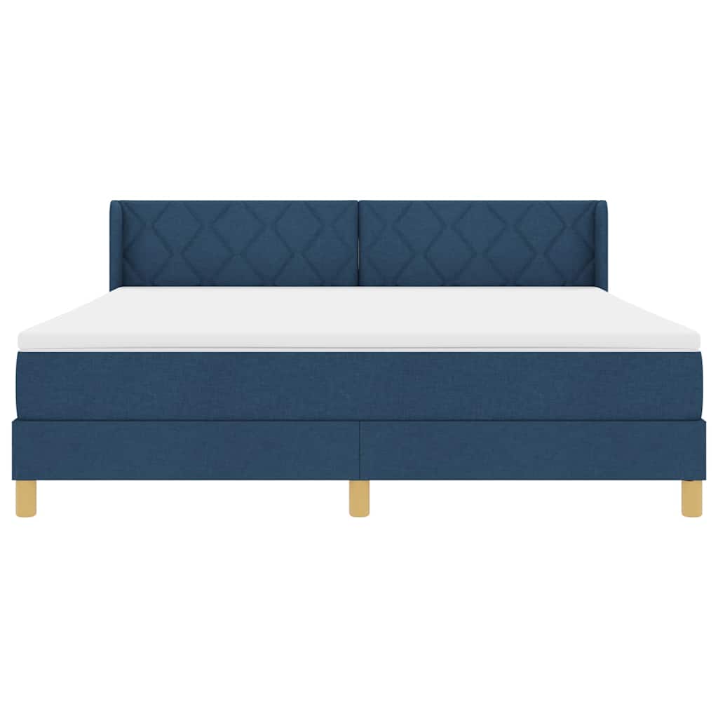 Lit à Ressorts avec matelas Bleu 180 x 200 cm tissu - XIOS