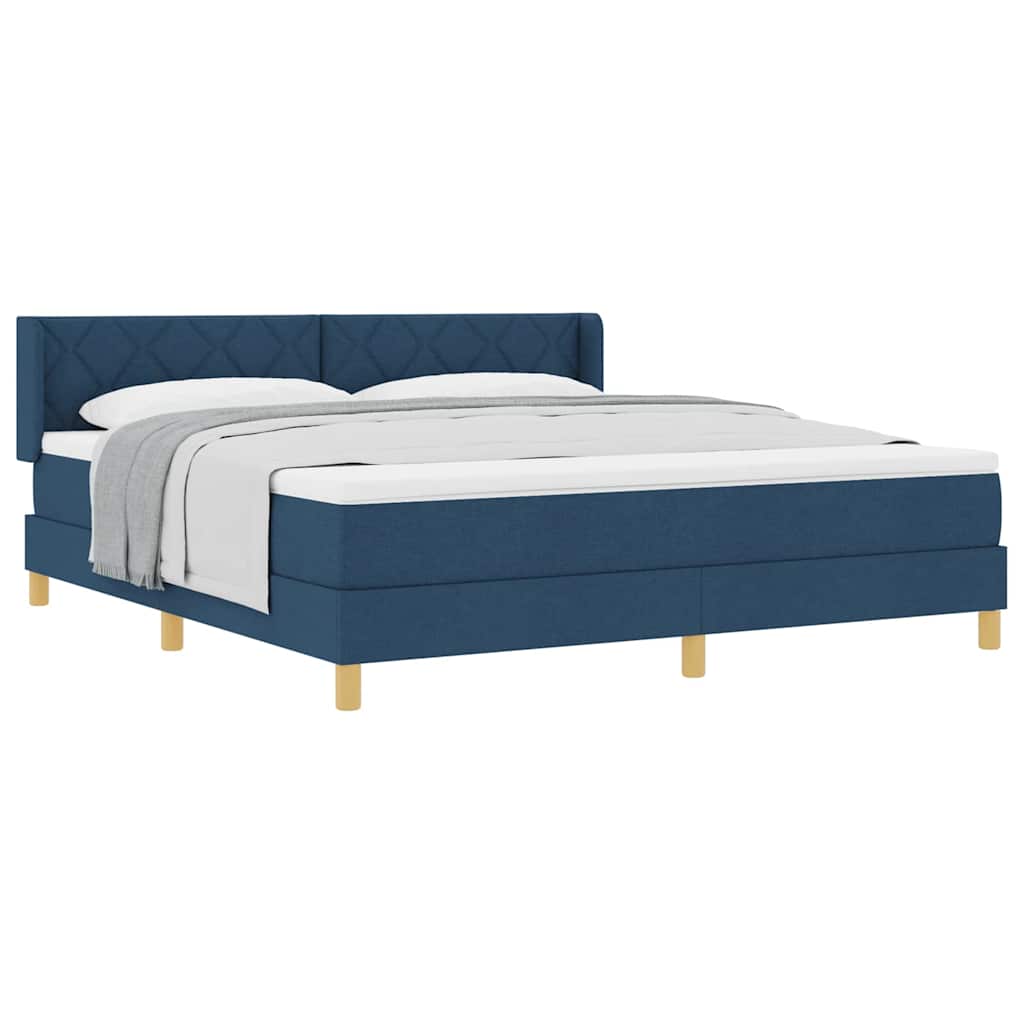 Lit à Ressorts avec matelas Bleu 180 x 200 cm tissu - XIOS