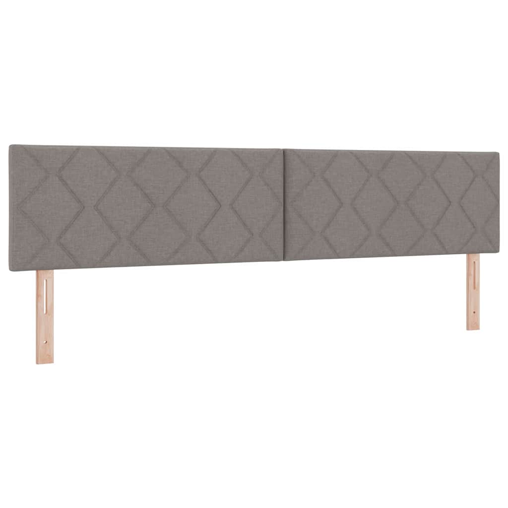 Lit à Ressorts avec matelas Taupe 200 x 200 cm tissu