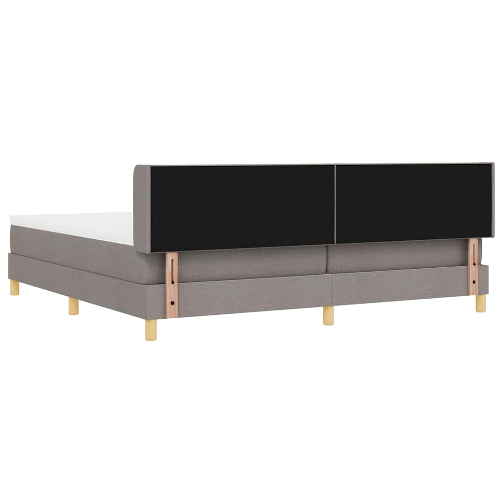 Lit à Ressorts avec matelas Taupe 200 x 200 cm tissu
