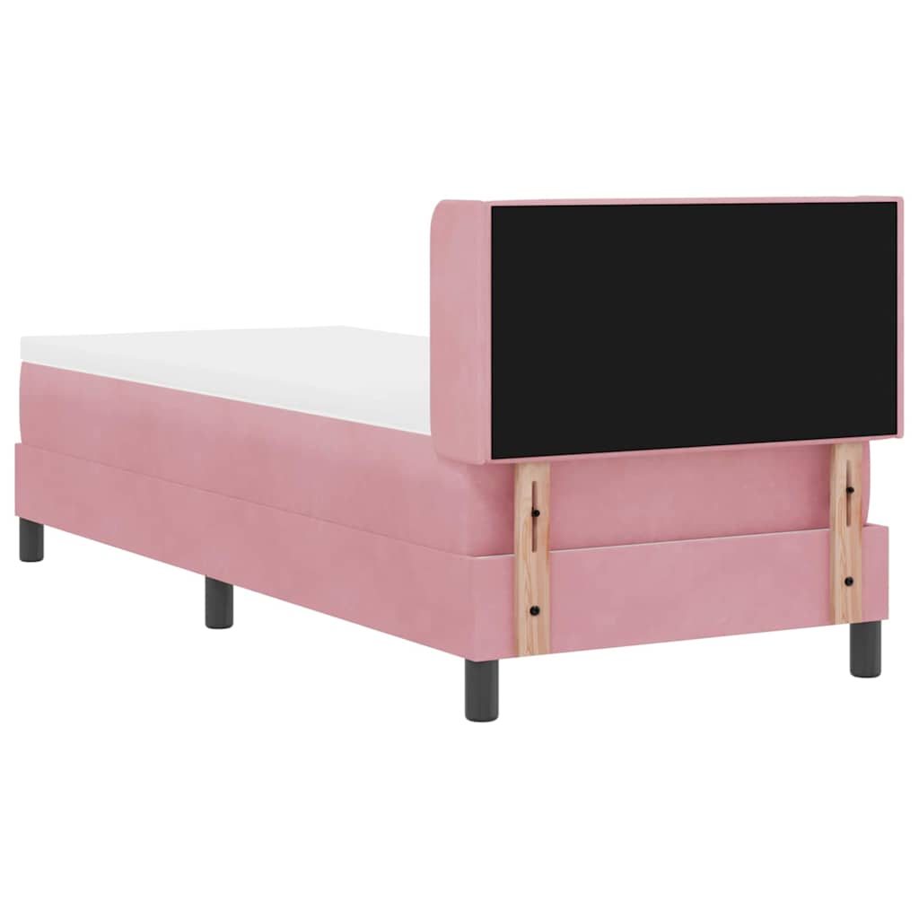 Lit à ressorts avec tête de lit Rose 200 x 80 cm Velours - XIOS