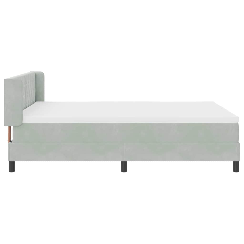 Lit à ressorts avec matelas Gris clair 200 x 160 cm Polyester - XIOS