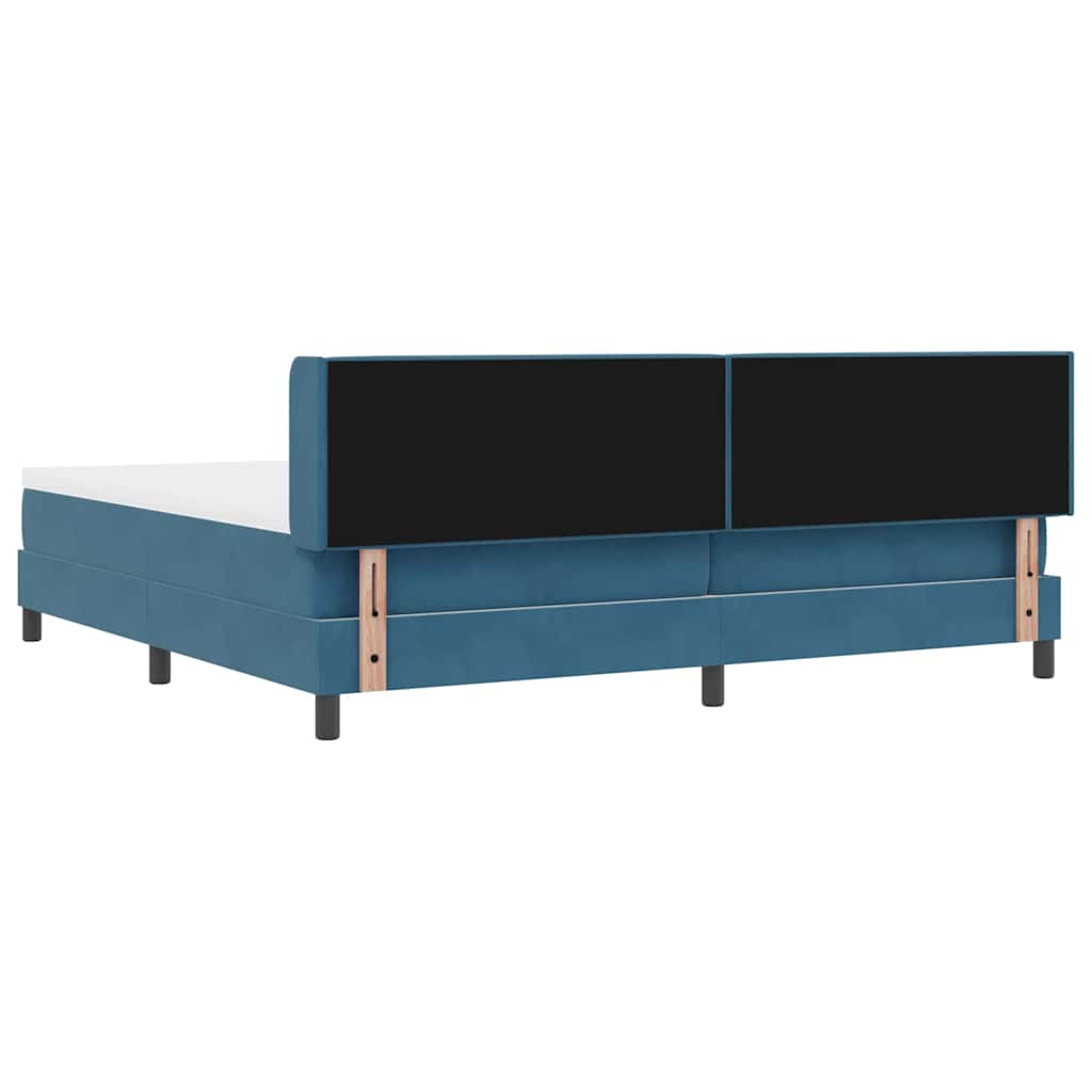 Lit à ressorts avec matelas noir 100x200 cm en velours