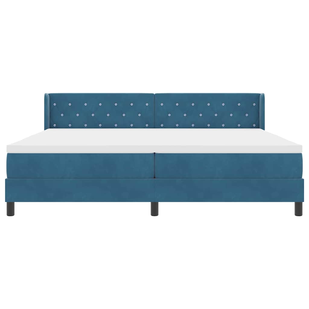 Lit à ressorts avec matelas noir 100x200 cm en velours