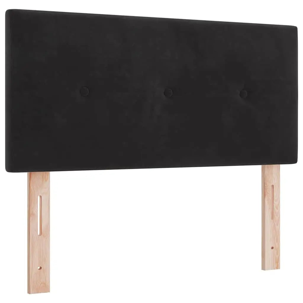 Lit à ressorts avec tête de lit Noir 200 x 90 cm Velours - XIOS