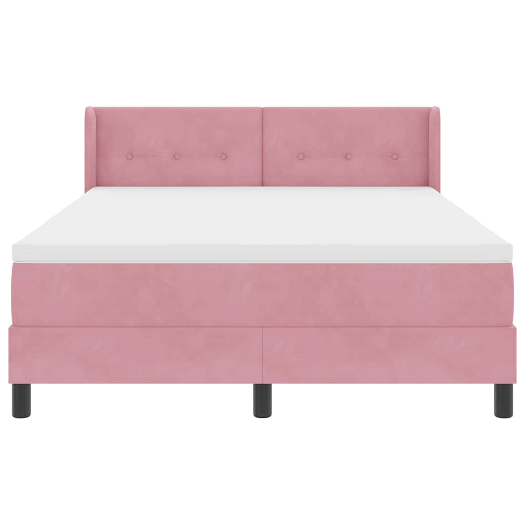 Lit à ressorts avec matelas Rose 200 x 140 cm Polyester - XIOS