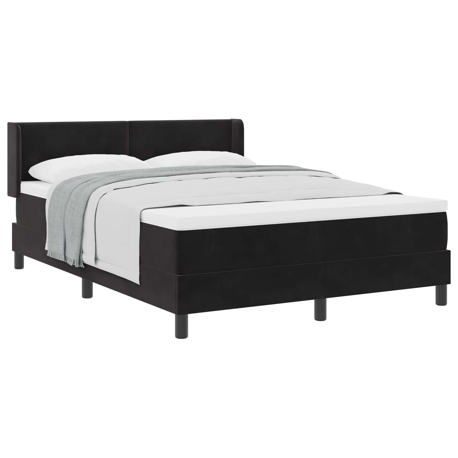 Lit à ressorts avec matelas Noir 200 x 160 cm Polyester - XIOS