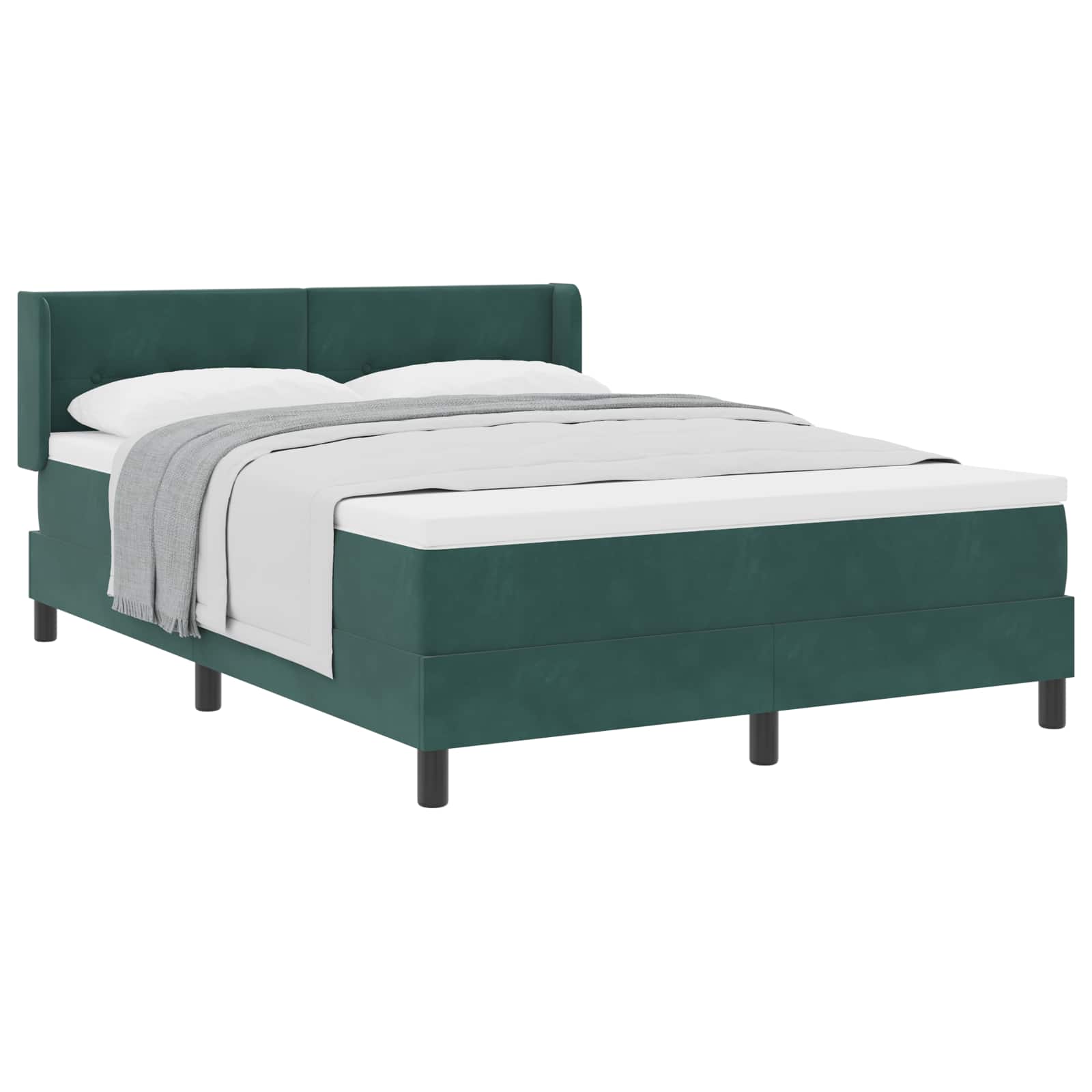 Lit à ressorts avec matelas Vert foncé 200 x 160 cm Polyester - XIOS