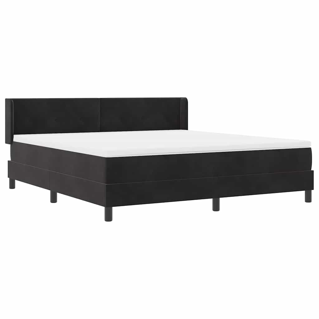 Lit à ressorts avec matelas Noir 200 x 180 cm Polyester - XIOS