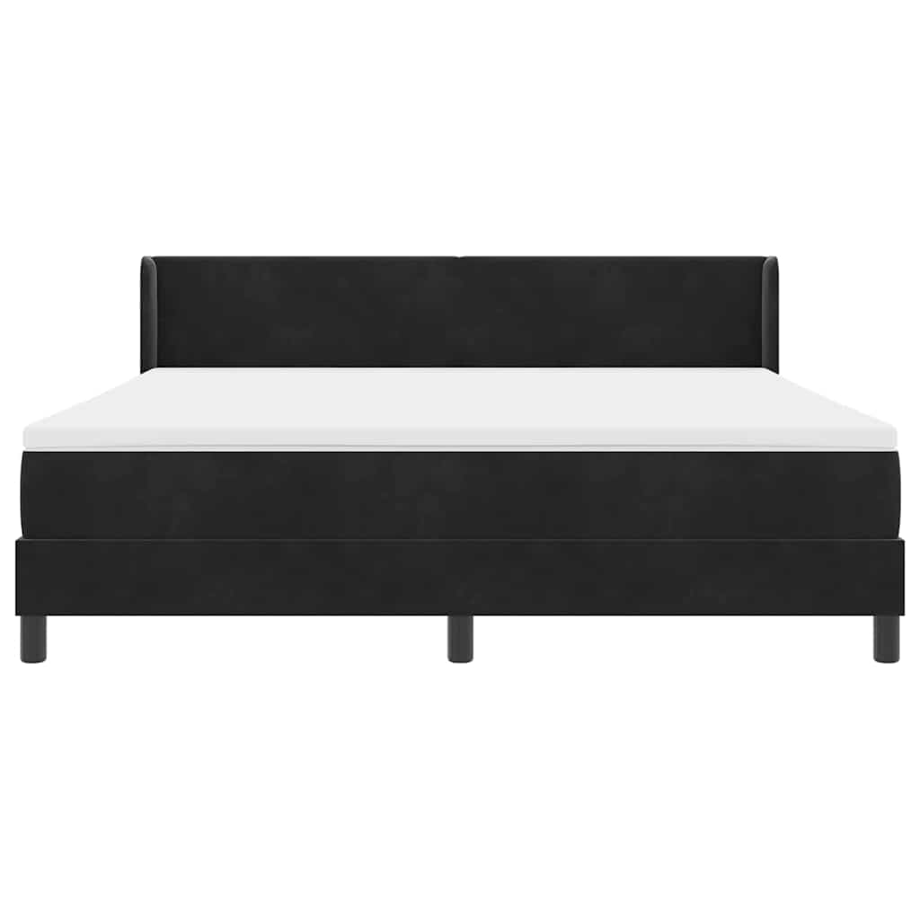 Lit à ressorts avec matelas Noir 200 x 180 cm Polyester - XIOS