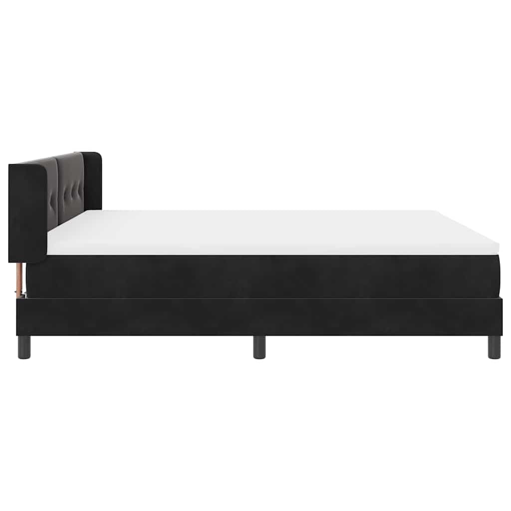 Lit à ressorts avec matelas Noir 200 x 180 cm Polyester - XIOS