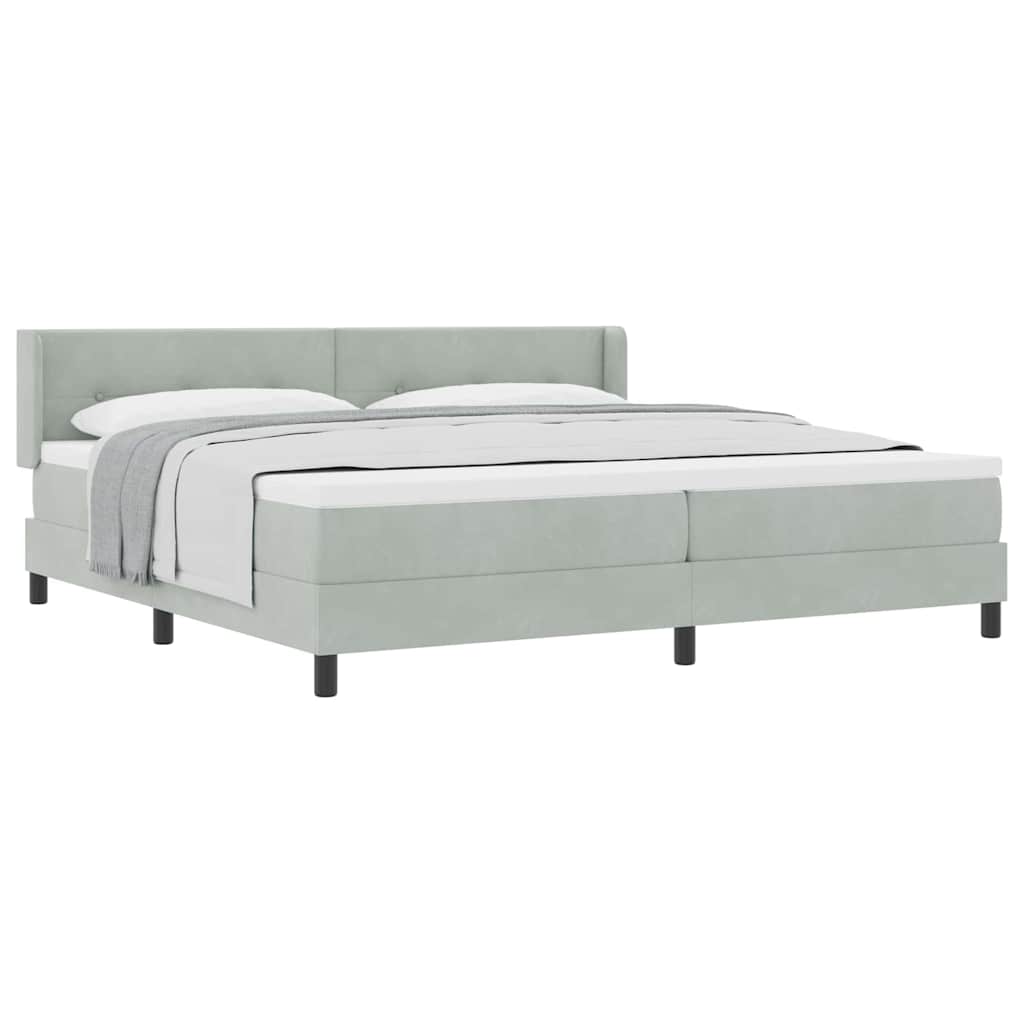 Lit à ressorts avec matelas noir 100x200 cm en velours - XIOS